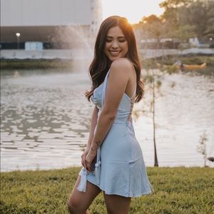 Silk baby blue dress 👗